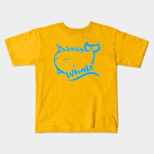 the smily whale white art work by pams Kids T-Shirt